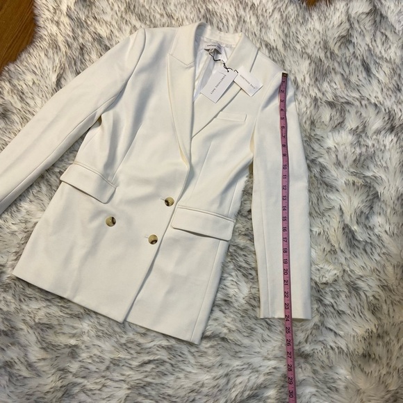 Something Navy Double-breasted Cream Blazer - Picture 3 of 9